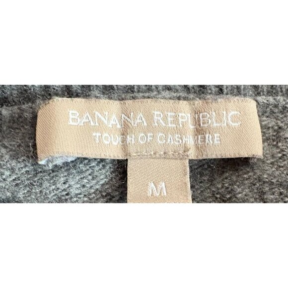 Banana Republic Gray V-Neck Sweater M - Merino Wool & Cashmere Blend - Picture 2 of 11